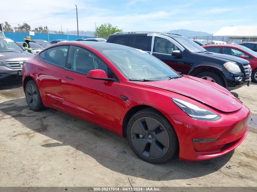 2022 Tesla Model 3 Long Range Dual Motor All-Wheel Drive VIN: 5YJ3E1EB6NF313514 Lot: 39217014