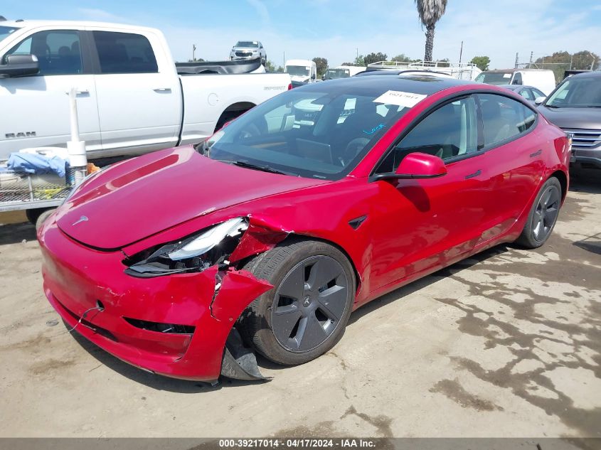 2022 Tesla Model 3 Long Range Dual Motor All-Wheel Drive VIN: 5YJ3E1EB6NF313514 Lot: 39217014