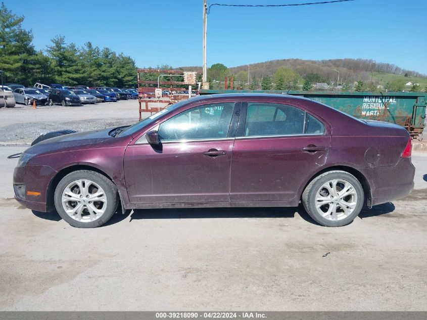 2012 Ford Fusion Se VIN: 3FAHP0HA5CR406068 Lot: 39218090