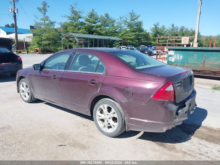2012 Ford Fusion Se VIN: 3FAHP0HA5CR406068 Lot: 39218090
