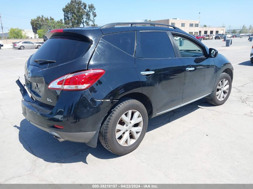 2012 Nissan Murano Sl VIN: JN8AZ1MU3CW109782 Lot: 39218157