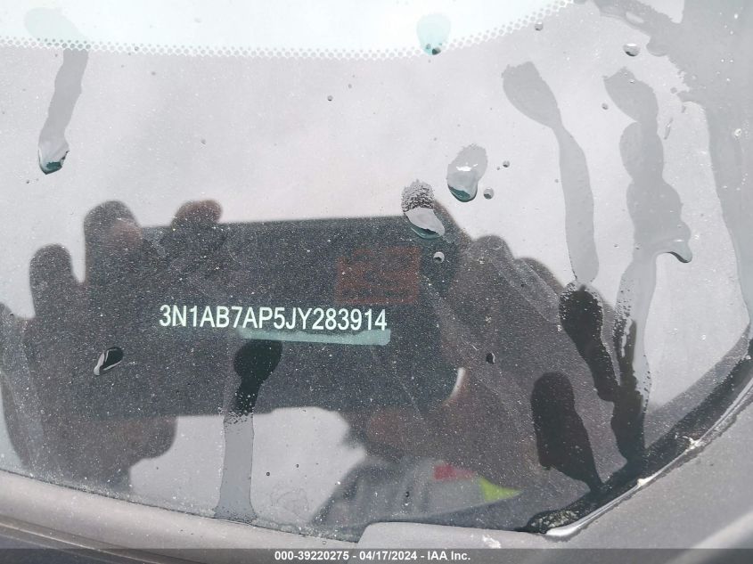 2018 Nissan Sentra Sv VIN: 3N1AB7AP5JY283914 Lot: 39220275