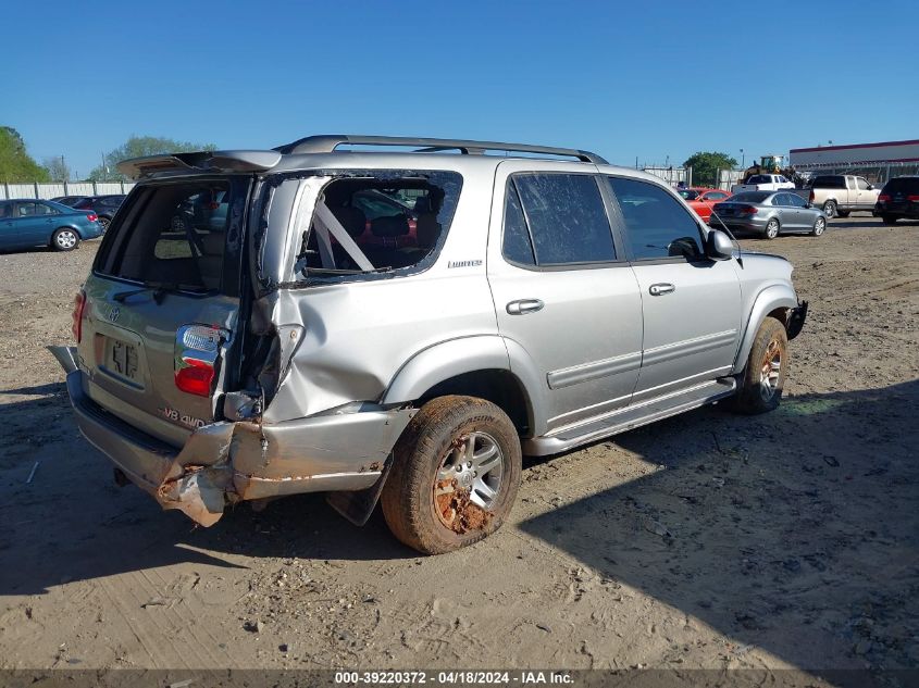 2004 Toyota Sequoia Limited V8 VIN: 5TDBT48A84S230795 Lot: 39220372