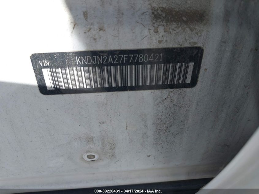 2015 Kia Soul VIN: KNDJN2A27F7780421 Lot: 39220431