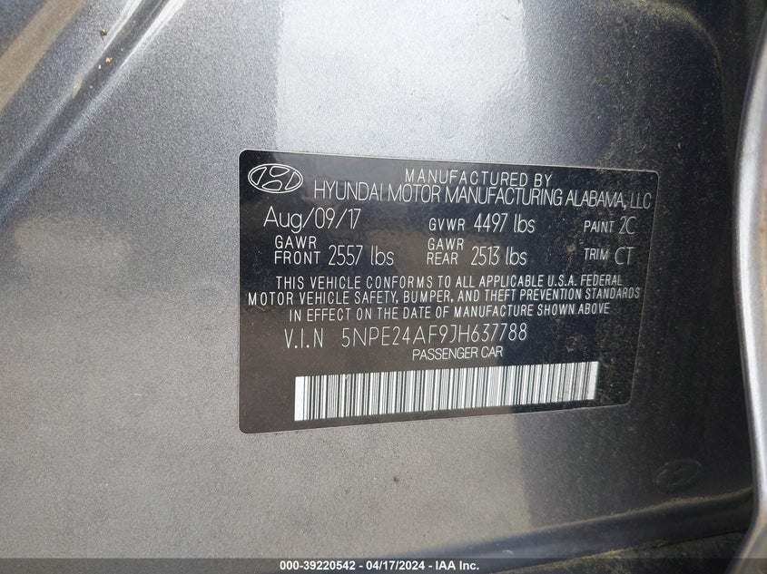 2018 HYUNDAI SONATA SE - 5NPE24AF9JH637788