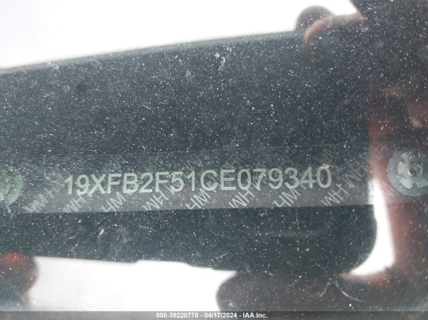 2012 Honda Civic Lx VIN: 19XFB2F51CE079340 Lot: 49955264