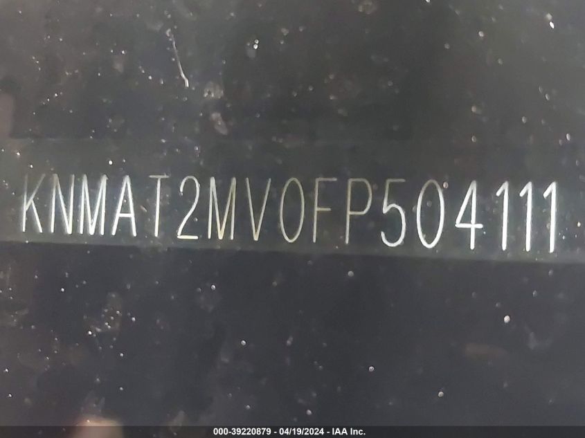 2015 Nissan Rogue S VIN: KNMAT2MV0FP504111 Lot: 39220879