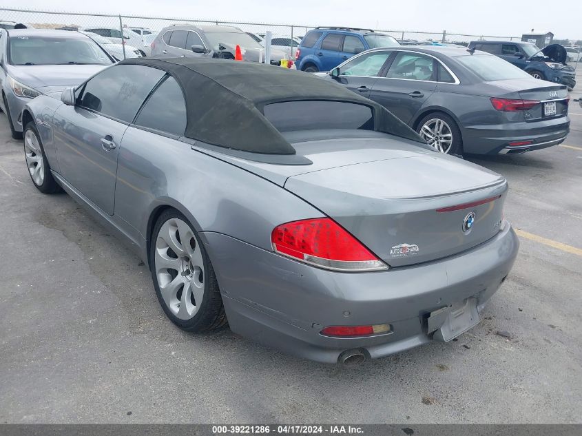 2007 BMW 650I VIN: WBAEK13527CN84274 Lot: 39221286