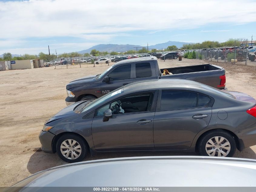 2012 Honda Civic Lx VIN: 2HGFB2F51CH581674 Lot: 39221289