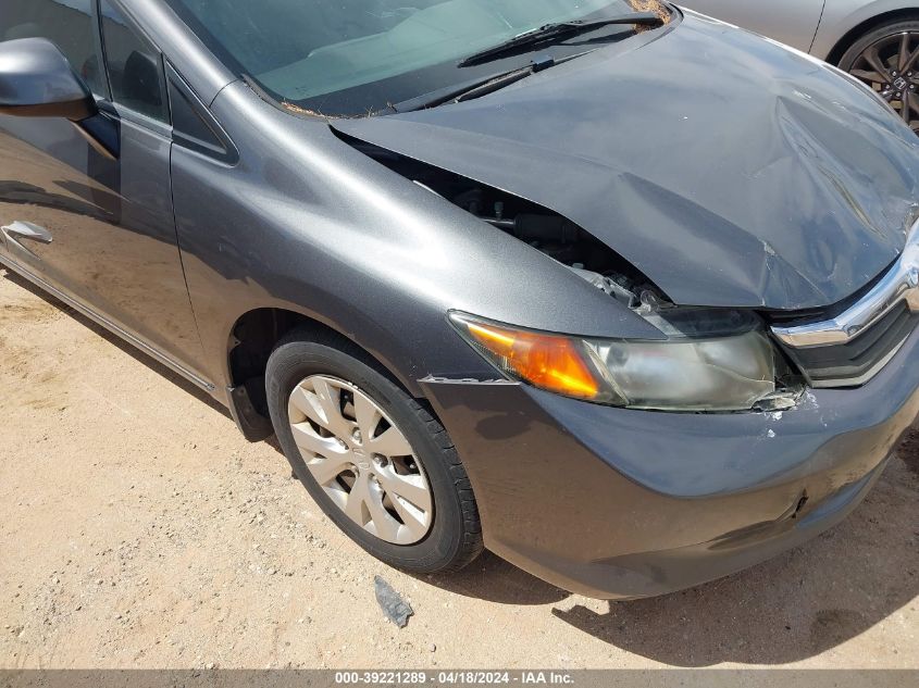 2012 Honda Civic Lx VIN: 2HGFB2F51CH581674 Lot: 39221289