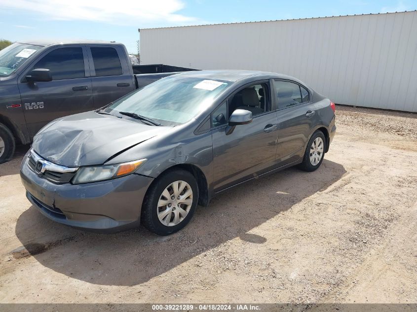 2012 Honda Civic Lx VIN: 2HGFB2F51CH581674 Lot: 39221289