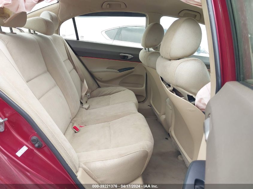 2008 Honda Civic Lx VIN: 2HGFA16588H529639 Lot: 39221376