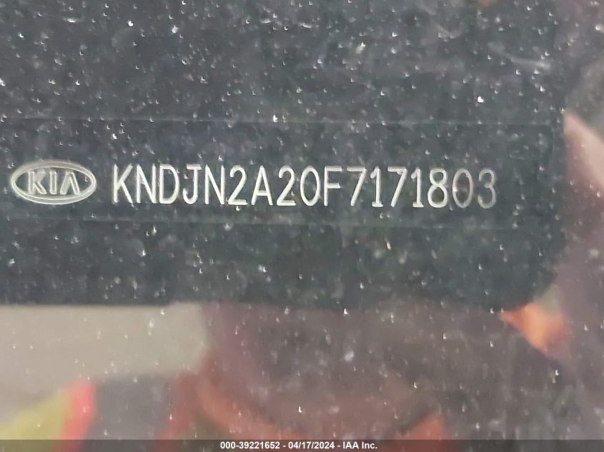 2015 Kia Soul VIN: KNDJN2A20F7171803 Lot: 39221652