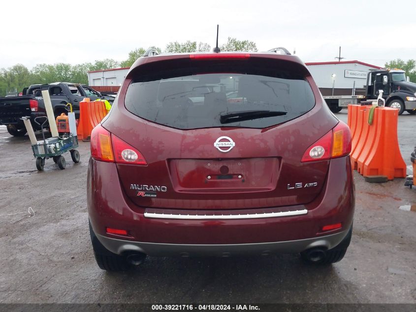 2009 Nissan Murano Le VIN: JN8AZ18W09W212923 Lot: 39221716