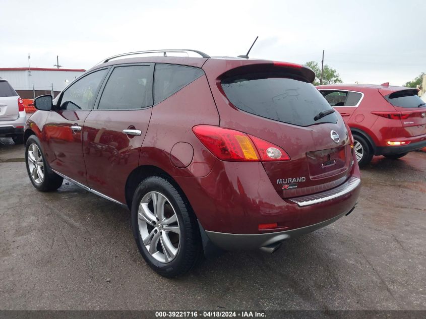 2009 Nissan Murano Le VIN: JN8AZ18W09W212923 Lot: 39221716