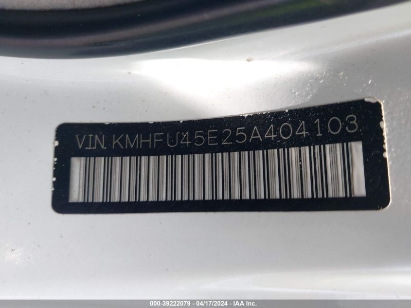 2005 Hyundai Xg350 L VIN: KMHFU45E25A404103 Lot: 39222079