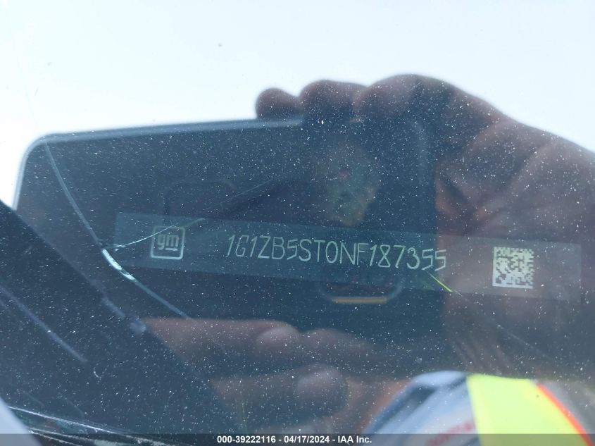 2022 Chevrolet Malibu Fwd Ls VIN: 1G1ZB5ST0NF187355 Lot: 39222116