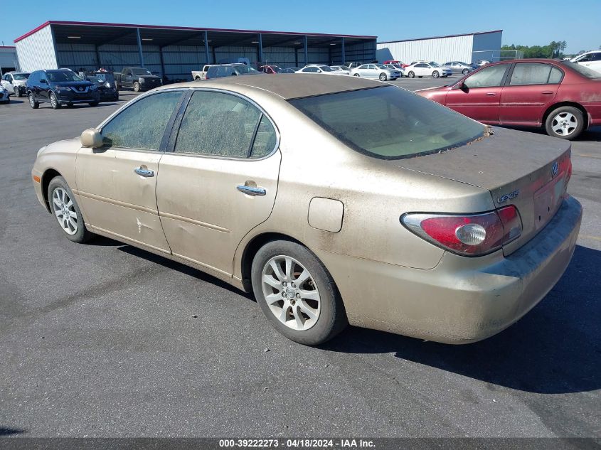 2004 Lexus Es 330 VIN: JTHBA30G945026902 Lot: 39222273