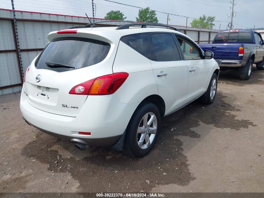 2009 Nissan Murano Sl VIN: JN8AZ18W99W135310 Lot: 39222370