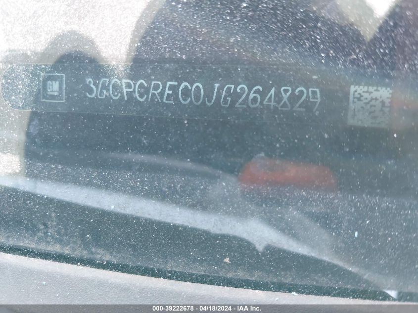 2018 Chevrolet Silverado 1500 1Lt VIN: 3GCPCREC0JG264829 Lot: 39222678