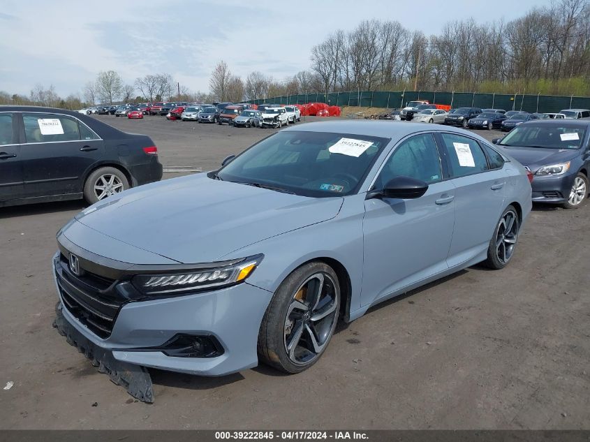 2022 Honda Accord Sport VIN: 1HGCV1F36NA107742 Lot: 48536324