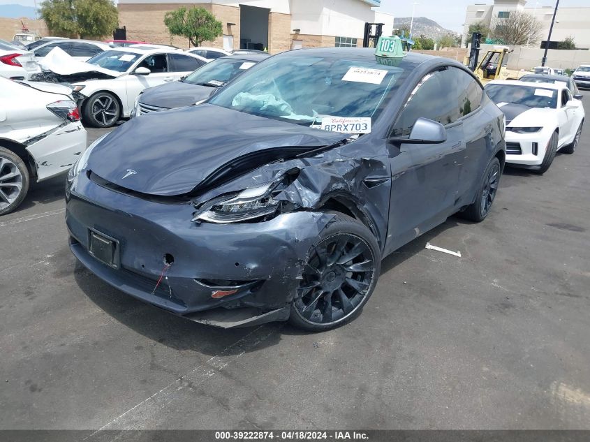 2020 Tesla Model Y Long Range Dual Motor All-Wheel Drive/Performance Dual Motor All-Wheel Drive VIN: 5YJYGDEF7LF004796 Lot: 39222874