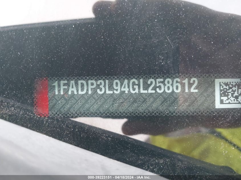 2016 Ford Focus St VIN: 1FADP3L94GL258612 Lot: 39236496