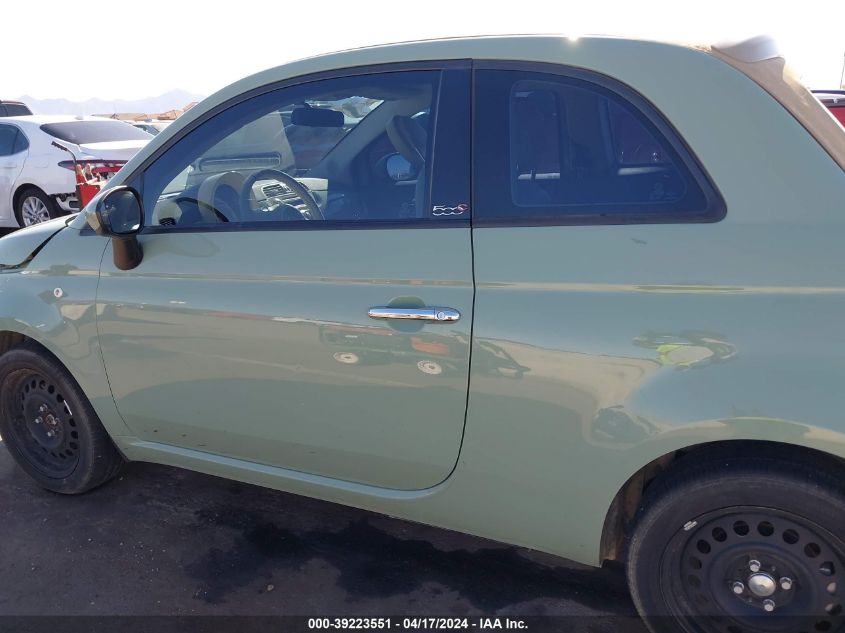 2013 Fiat 500C Pop VIN: 3C3CFFDRXDT738537 Lot: 39223551