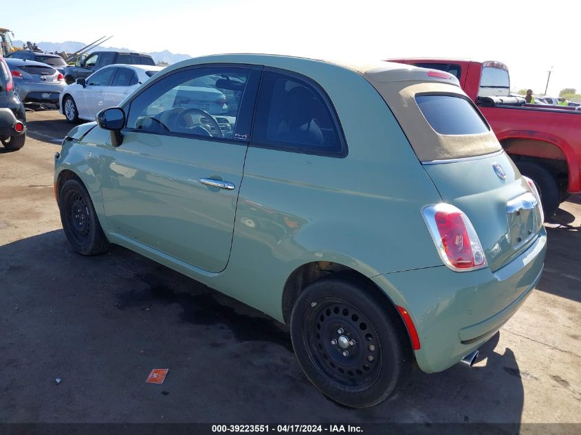 2013 Fiat 500C Pop VIN: 3C3CFFDRXDT738537 Lot: 39223551