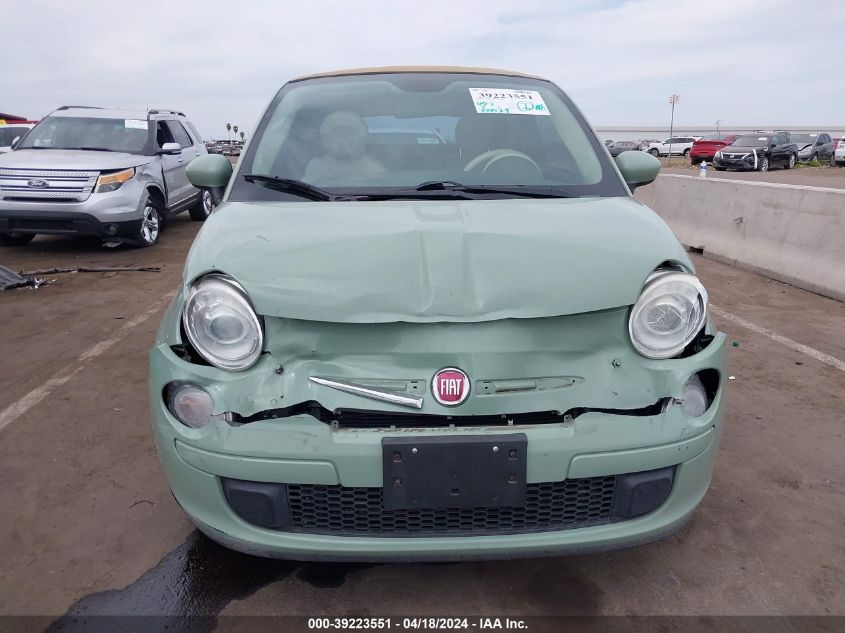 2013 Fiat 500C Pop VIN: 3C3CFFDRXDT738537 Lot: 39223551