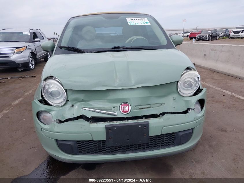 2013 Fiat 500C Pop VIN: 3C3CFFDRXDT738537 Lot: 39223551