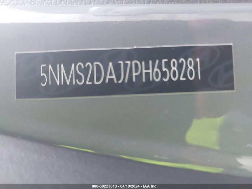 2023 Hyundai Santa Fe Sel VIN: 5NMS2DAJ7PH658281 Lot: 39223618