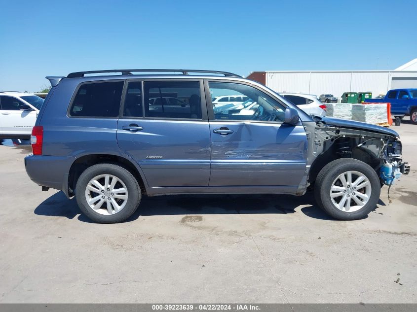 2006 Toyota Highlander Hybrid Limited V6 VIN: JTEEW21A260033576 Lot: 50502584