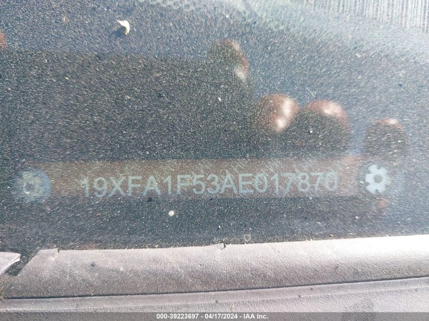 2010 Honda Civic Lx VIN: 19XFA1F53AE017870 Lot: 39223697