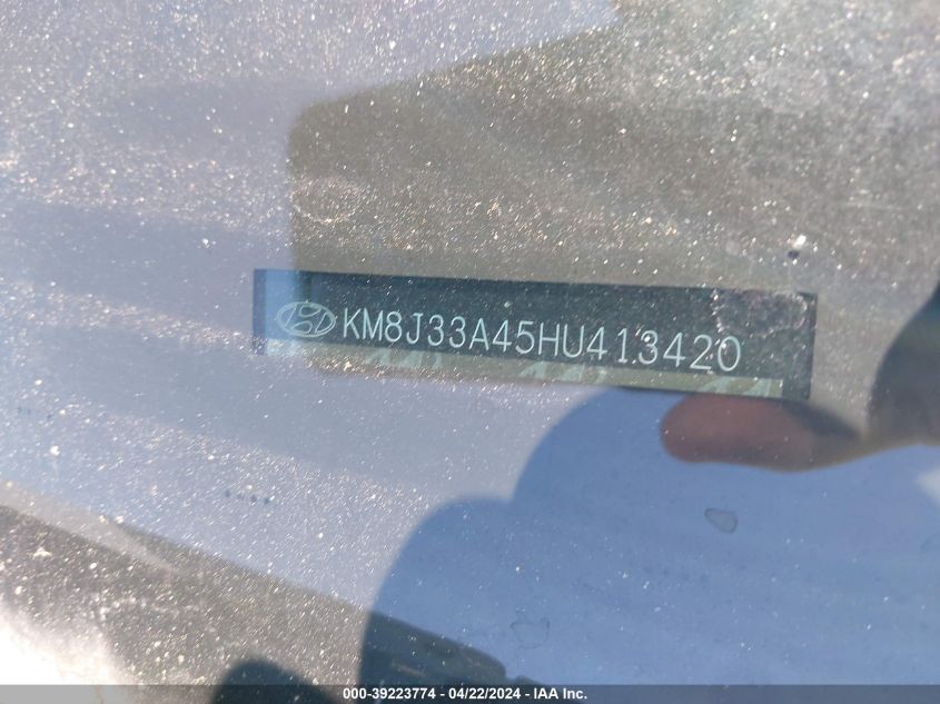 2017 Hyundai Tucson Se VIN: KM8J33A45HU413420 Lot: 39223774