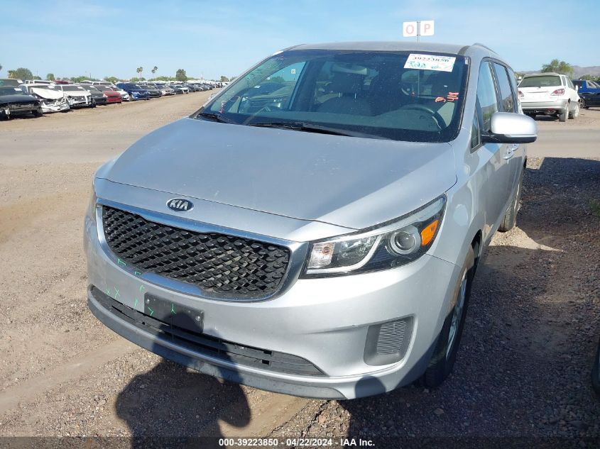 2016 Kia Sedona Lx VIN: KNDMB5C11G6134231 Lot: 39223850