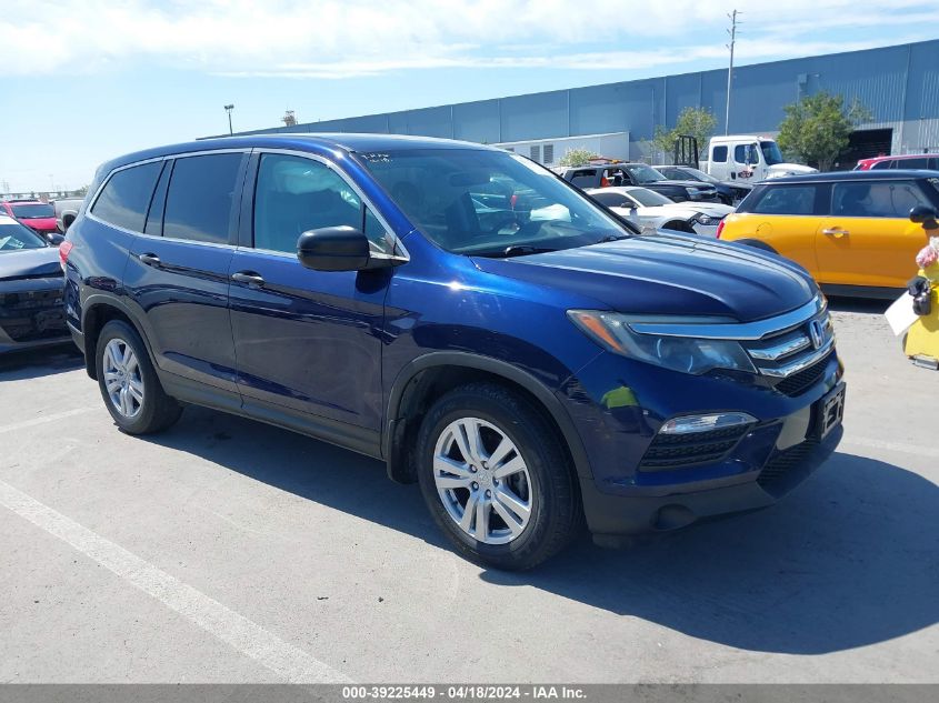 2017 Honda Pilot Lx VIN: 5FNYF5H10HB003036 Lot: 39225449