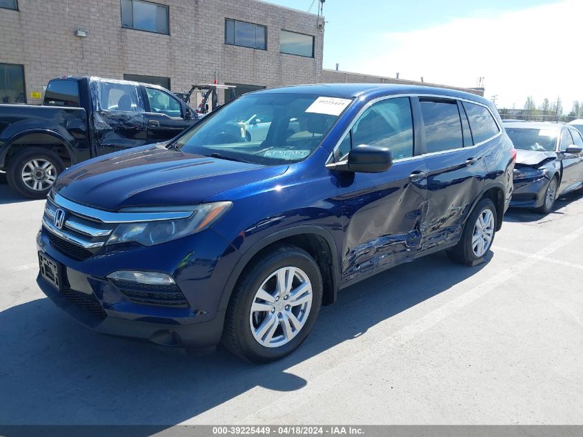 2017 Honda Pilot Lx VIN: 5FNYF5H10HB003036 Lot: 39225449