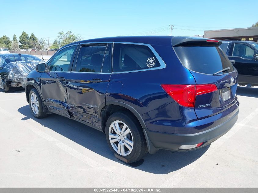 2017 Honda Pilot Lx VIN: 5FNYF5H10HB003036 Lot: 39225449
