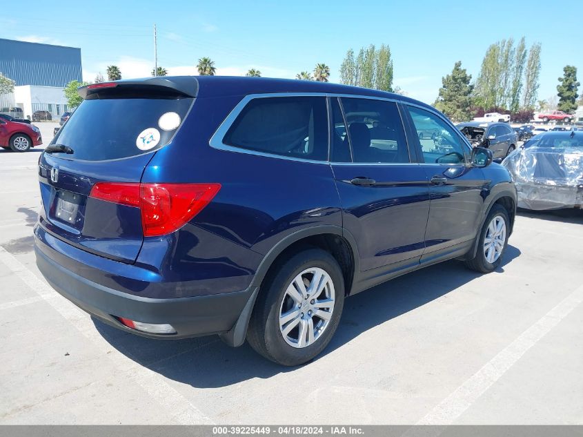 2017 Honda Pilot Lx VIN: 5FNYF5H10HB003036 Lot: 39225449
