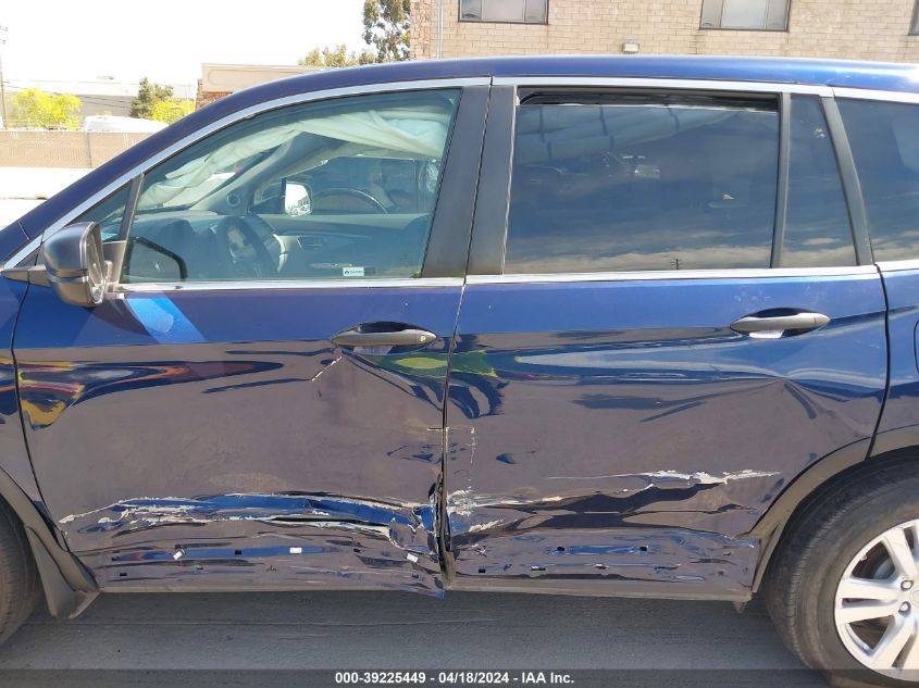 2017 Honda Pilot Lx VIN: 5FNYF5H10HB003036 Lot: 39225449