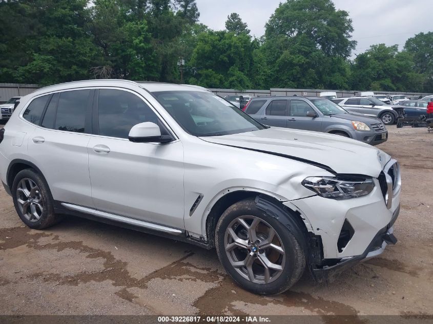 2023 BMW X3 xDrive30I VIN: 5UX53DP06P9R03848 Lot: 40777383