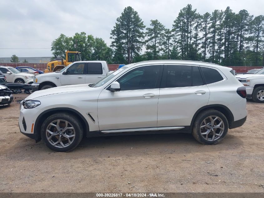 2023 BMW X3 xDrive30I VIN: 5UX53DP06P9R03848 Lot: 40777383