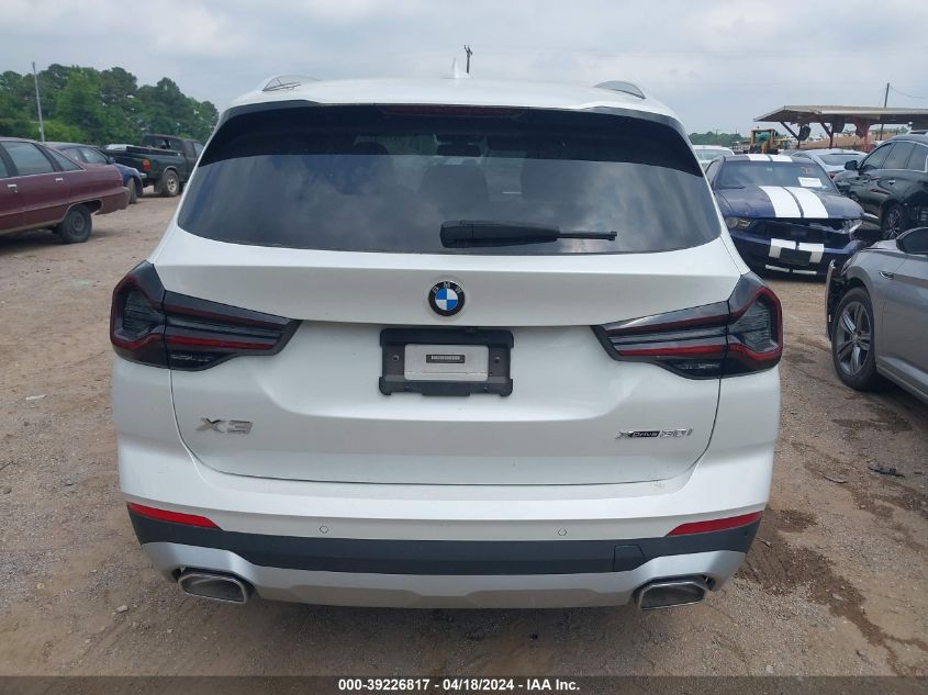 2023 BMW X3 xDrive30I VIN: 5UX53DP06P9R03848 Lot: 40777383