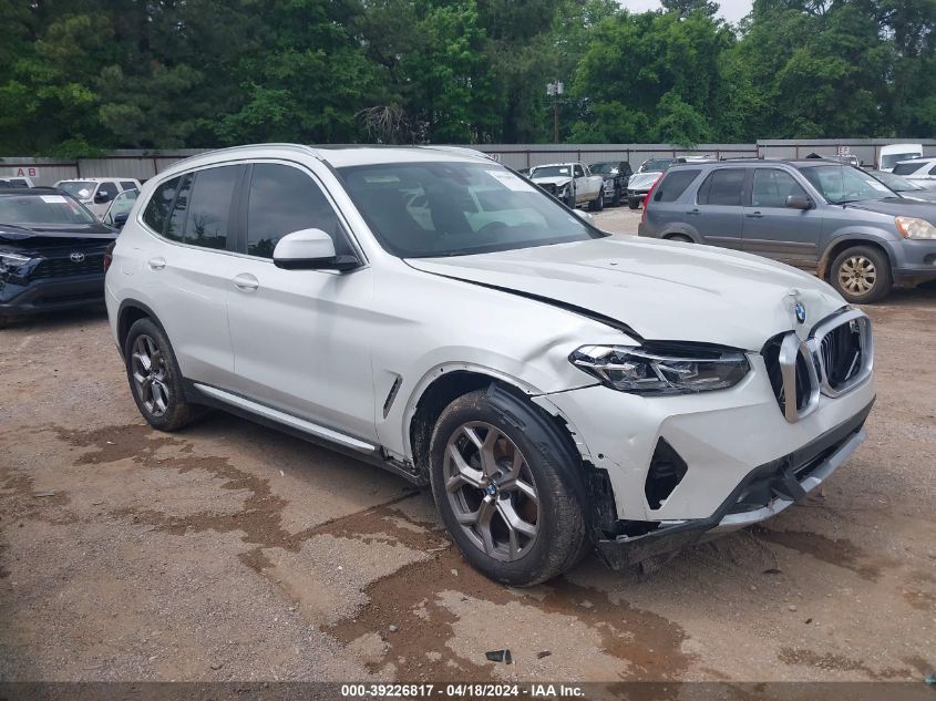 2023 BMW X3 xDrive30I VIN: 5UX53DP06P9R03848 Lot: 40777383