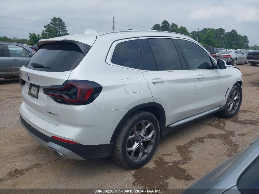 2023 BMW X3 xDrive30I VIN: 5UX53DP06P9R03848 Lot: 40777383