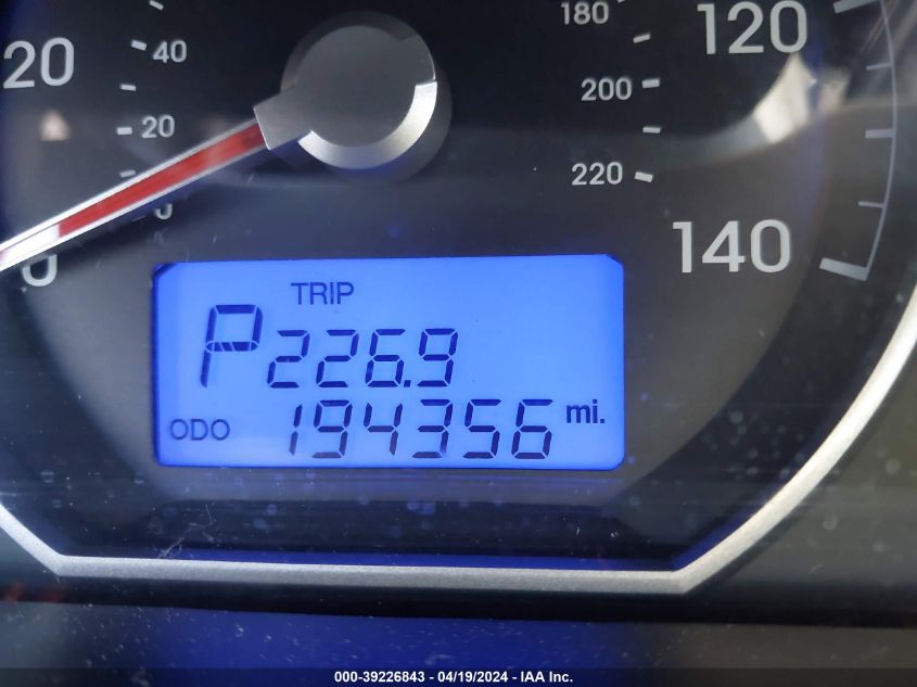 2010 Hyundai Santa Fe Gls VIN: 5NMSGDAB1AH397408 Lot: 39226843