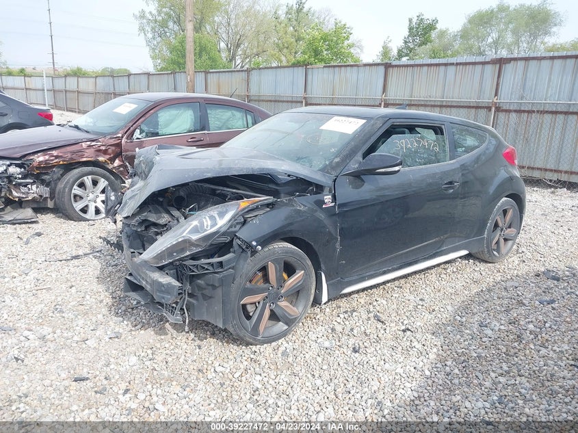 2013 Hyundai Veloster Turbo W/Black VIN: KMHTC6AE2DU163762 Lot: 39227472