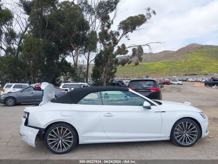 2018 Audi A5 2.0T Premium VIN: WAUYNGF54JN005252 Lot: 39227834