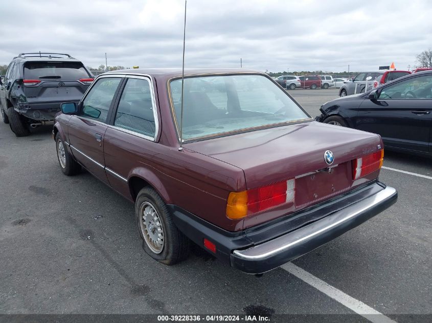 1985 BMW 325 E Automatic VIN: WBAAB6404F1212721 Lot: 39228336